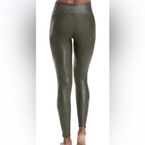 Spanx Faux Leather Leggings Olive Small